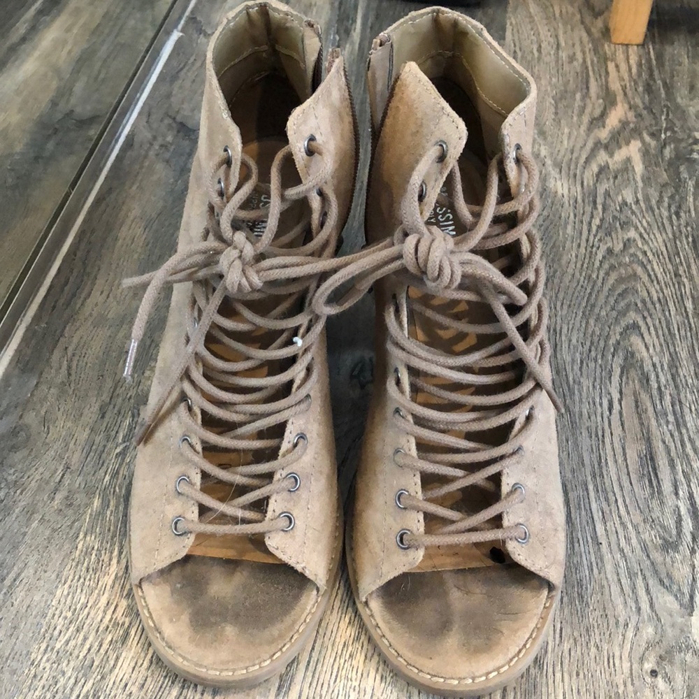 Lace up booties